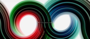 Gökkuşağı sıvı renkli arka plan - girdap ve daireler, bükülmüş sıvı renkler, renkli mermer veya plastik dalgalı doku zemin, çok renkli şablonu için iş veya teknoloji