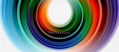 Gökkuşağı sıvı renkli arka plan - girdap ve daireler, bükülmüş sıvı renkler, renkli mermer veya plastik dalgalı doku zemin, çok renkli şablonu için iş veya teknoloji