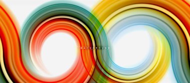 Gökkuşağı sıvı renkli arka plan - girdap ve daireler, bükülmüş sıvı renkler, renkli mermer veya plastik dalgalı doku zemin, çok renkli şablonu için iş veya teknoloji