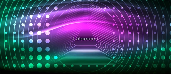 Neon parlayan çizgiler, sihirli enerji uzay ışığı konsepti, soyut arka plan duvar kağıdı tasarımı