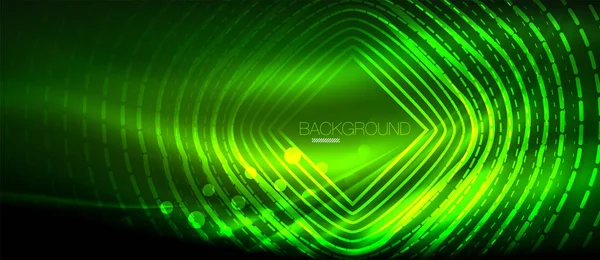 Neon parlayan dalga, sihirli enerji ve ışık arka plan. Duvar kağıdı şablonu, yüksek teknoloji gelecek kavramı