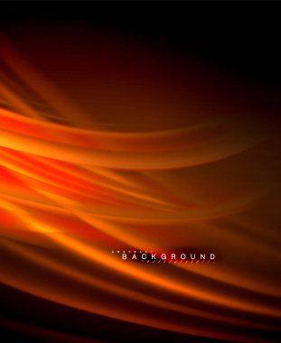 Neon parlayan dalga, sihirli enerji ve ışık arka plan. Vektör duvar kağıdı şablonu