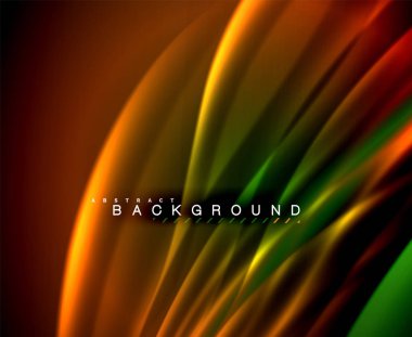 Neon parlayan dalga, sihirli enerji ve ışık arka plan. Vektör duvar kağıdı şablonu