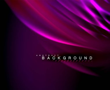 Neon parlayan dalga, sihirli enerji ve ışık arka plan. Vektör duvar kağıdı şablonu