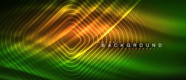 Neon parlayan çizgiler, sihirli enerji uzay ışığı konsepti, soyut arka plan duvar kağıdı tasarımı