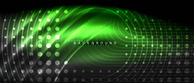 Neon parlayan çizgiler, sihirli enerji uzay ışığı konsepti, soyut arka plan duvar kağıdı tasarımı