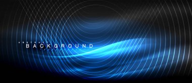 Neon parlayan çizgiler, sihirli enerji uzay ışığı konsepti, soyut arka plan duvar kağıdı tasarımı