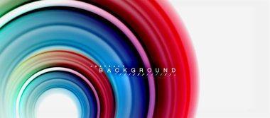 Gökkuşağı sıvı renkli arka plan - girdap ve daireler, bükülmüş sıvı renkler, renkli mermer veya plastik dalgalı doku zemin, çok renkli şablonu için iş veya teknoloji