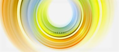 Gökkuşağı sıvı renkli arka plan - girdap ve daireler, bükülmüş sıvı renkler, renkli mermer veya plastik dalgalı doku zemin, çok renkli şablonu için iş veya teknoloji