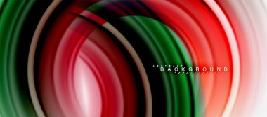 Gökkuşağı sıvı renkli arka plan - girdap ve daireler, bükülmüş sıvı renkler, renkli mermer veya plastik dalgalı doku zemin, çok renkli şablonu için iş veya teknoloji