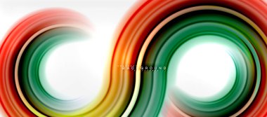 Gökkuşağı sıvı renkli arka plan - girdap ve daireler, bükülmüş sıvı renkler, renkli mermer veya plastik dalgalı doku zemin, çok renkli şablonu için iş veya teknoloji