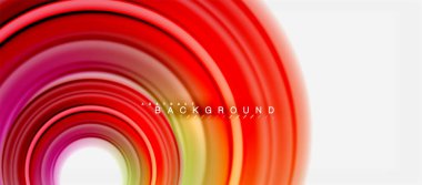 Gökkuşağı sıvı renkli arka plan - girdap ve daireler, bükülmüş sıvı renkler, renkli mermer veya plastik dalgalı doku zemin, çok renkli şablonu için iş veya teknoloji