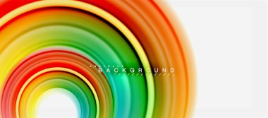 Gökkuşağı sıvı renkli arka plan - girdap ve daireler, bükülmüş sıvı renkler, renkli mermer veya plastik dalgalı doku zemin, çok renkli şablonu için iş veya teknoloji