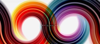 Gökkuşağı sıvı renkli arka plan - girdap ve daireler, bükülmüş sıvı renkler, renkli mermer veya plastik dalgalı doku zemin, çok renkli şablonu için iş veya teknoloji