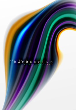 Sıvı sıvı karıştırma renkler konsepti üzerine açık gri renkli, eğri akışı, trendy soyut düzeni şablonu iş veya teknoloji sunu veya web broşür kapak için duvar kağıdı