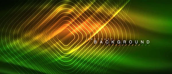 Neon parlayan çizgiler, sihirli enerji uzay ışığı konsepti, soyut arka plan duvar kağıdı tasarımı