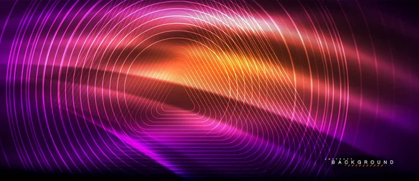 Neon parlayan çizgiler, sihirli enerji uzay ışığı konsepti, soyut arka plan duvar kağıdı tasarımı