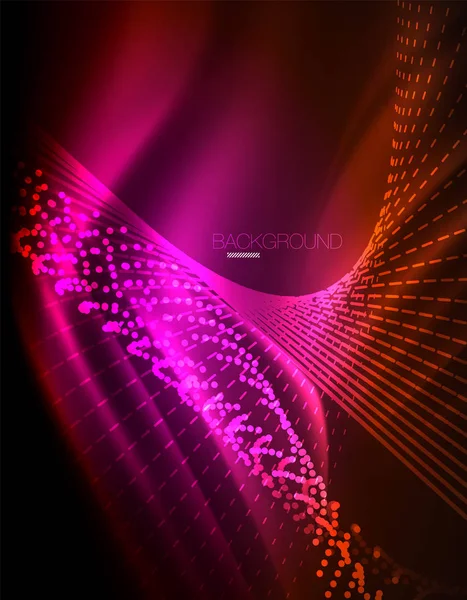 Yumuşak ışık efekti, parlak parlak neon koyu arka plan üzerinde düz çizgiler. Enerji Teknoloji fikir