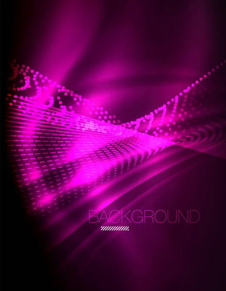 Yumuşak ışık efekti, parlak parlak neon koyu arka plan üzerinde düz çizgiler. Enerji Teknoloji fikir. Vektör çizim