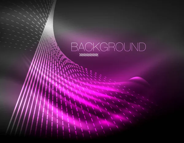 Yumuşak ışık efekti, parlak parlak neon koyu arka plan üzerinde düz çizgiler. Enerji Teknoloji fikir