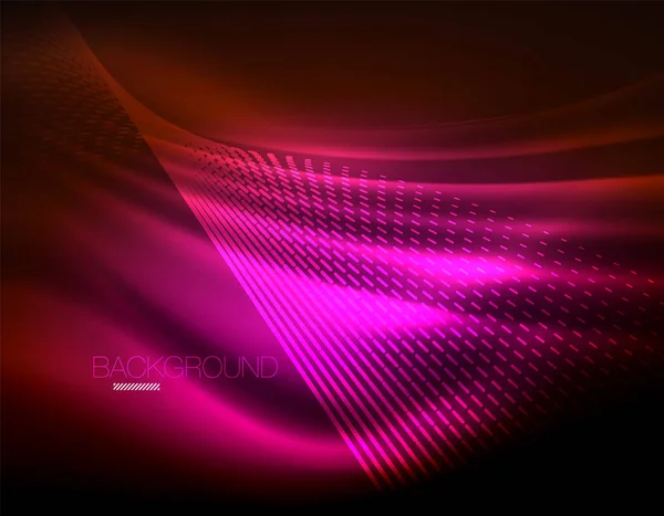 Yumuşak ışık efekti, parlak parlak neon koyu arka plan üzerinde düz çizgiler. Enerji Teknoloji fikir