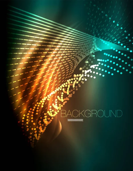 Yumuşak ışık efekti, parlak parlak neon koyu arka plan üzerinde düz çizgiler. Enerji Teknoloji fikir