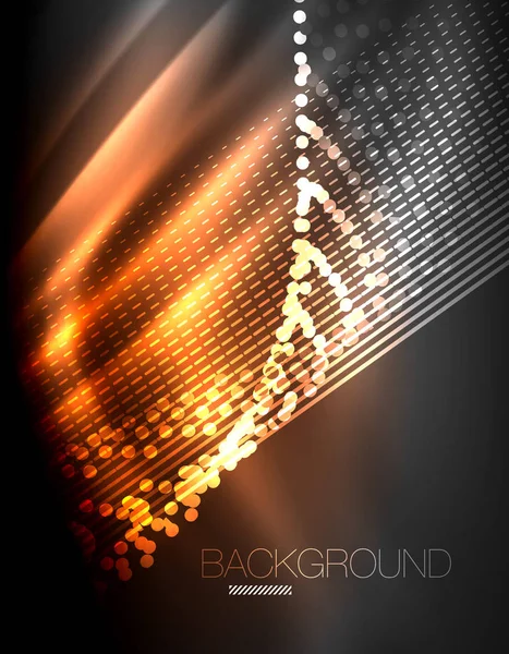 Yumuşak ışık efekti, parlak parlak neon koyu arka plan üzerinde düz çizgiler. Enerji Teknoloji fikir. Vektör çizim