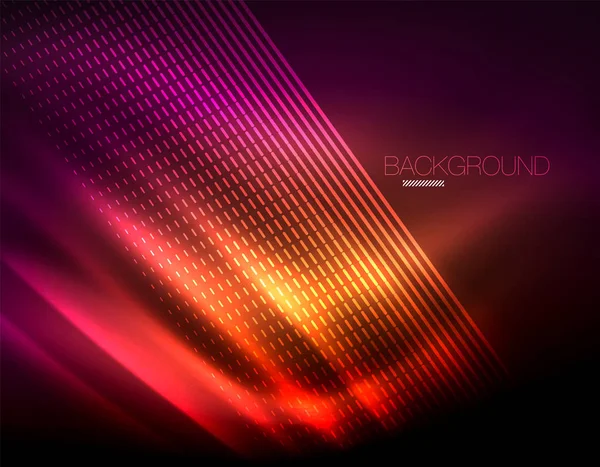 Yumuşak ışık efekti, parlak parlak neon koyu arka plan üzerinde düz çizgiler. Enerji Teknoloji fikir