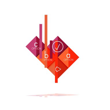 Kare seçeneğinin Infographic afiş. Bilgi ve veri görselleştirme, geometrik tasarım