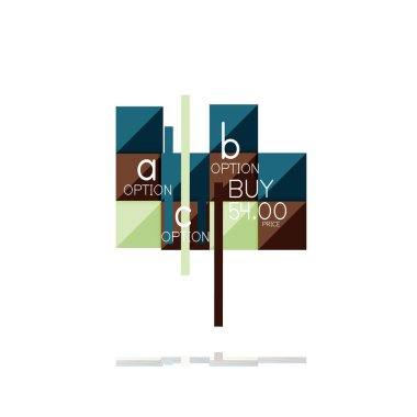 Kare seçeneğinin Infographic afiş. Bilgi ve veri görselleştirme, geometrik tasarım