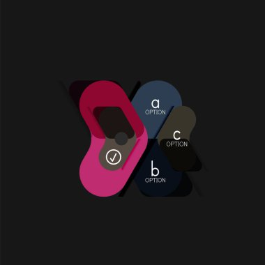 Düz tasarım geometrik infographics, ok şekli vektör etiket veya etiket, Fiyat etiketleri, promosyon rozet, simgesi tasarım, kağıt tarzı düzeni verileri grafik görselleştirme adım adım süreci için için teklif