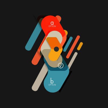 Düz tasarım geometrik infographics, ok şekli vektör etiket veya etiket, Fiyat etiketleri, promosyon rozet, simgesi tasarım, kağıt tarzı düzeni verileri grafik görselleştirme adım adım süreci için için teklif