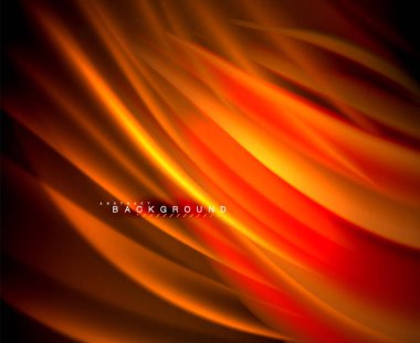 Neon parlayan dalga, sihirli enerji ve ışık arka plan. Vektör duvar kağıdı şablonu