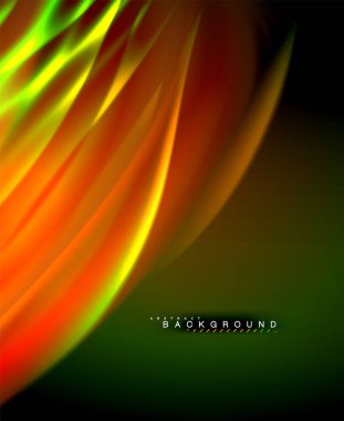 Neon parlayan dalga, sihirli enerji ve ışık arka plan. Vektör duvar kağıdı şablonu