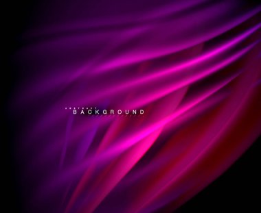 Neon parlayan dalga, sihirli enerji ve ışık arka plan. Vektör duvar kağıdı şablonu