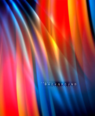 Neon parlayan dalga, sihirli enerji ve ışık arka plan. Vektör duvar kağıdı şablonu