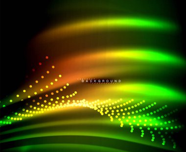 Neon parlayan techno hatları, yüksek teknoloji fütüristik arka plan şablonu kare şekilleri ile