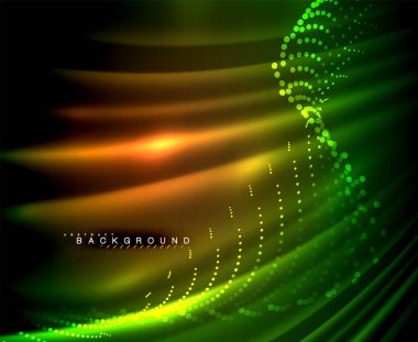 Neon parlayan techno hatları, yüksek teknoloji fütüristik arka plan şablonu kare şekilleri ile