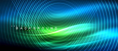 Neon parlayan çizgiler, sihirli enerji uzay ışığı konsepti, soyut arka plan duvar kağıdı tasarımı