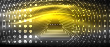 Neon parlayan çizgiler, sihirli enerji uzay ışığı konsepti, soyut arka plan duvar kağıdı tasarımı