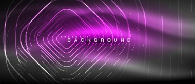 Neon parlayan çizgiler, sihirli enerji uzay ışığı konsepti, soyut arka plan duvar kağıdı tasarımı