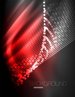 Yumuşak ışık efekti, parlak parlak neon koyu arka plan üzerinde düz çizgiler. Enerji Teknoloji fikir