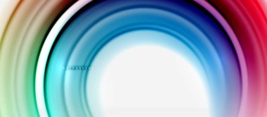 Gökkuşağı sıvı renkli arka plan - girdap ve daireler, bükülmüş sıvı renkler, renkli mermer veya plastik dalgalı doku zemin, çok renkli şablonu için iş veya teknoloji