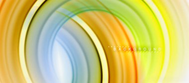 Gökkuşağı sıvı renkli arka plan - girdap ve daireler, bükülmüş sıvı renkler, renkli mermer veya plastik dalgalı doku zemin, çok renkli şablonu için iş veya teknoloji