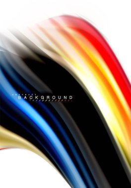 Sıvı sıvı karıştırma renkler konsepti üzerine açık gri renkli, dalga ve girdap eğrisi akışı satır, trendy soyut düzeni şablonu iş sunumu, app duvar kağıdı başlık sayfası, poster veya duvar kağıdı için