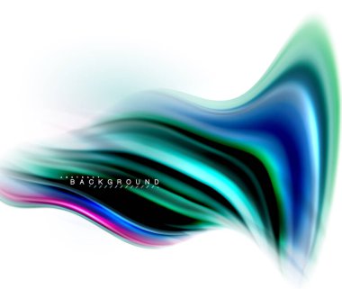 Sıvı sıvı karıştırma renkler konsepti üzerine açık gri renkli, dalga ve girdap eğrisi akışı satır, trendy soyut düzeni şablonu iş sunumu, app duvar kağıdı başlık sayfası, poster veya duvar kağıdı için