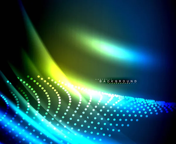 Neon parlayan techno hatları, yüksek teknoloji fütüristik arka plan şablonu kare şekilleri ile