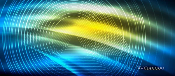 Neon parlayan çizgiler, sihirli enerji uzay ışığı konsepti, soyut arka plan duvar kağıdı tasarımı