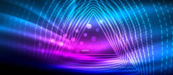 Neon parlayan dalga, sihirli enerji ve ışık arka plan. Duvar kağıdı şablonu, yüksek teknoloji gelecek kavramı