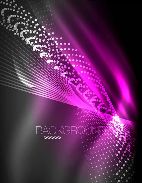 Yumuşak ışık efekti, parlak parlak neon koyu arka plan üzerinde düz çizgiler. Enerji Teknoloji fikir